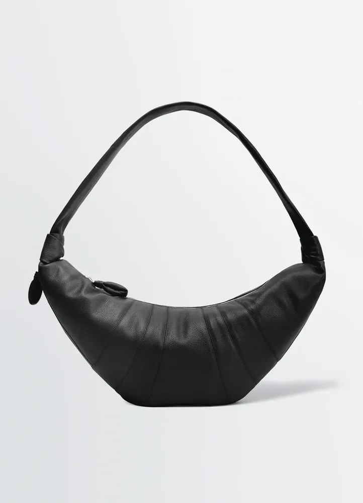 LEMAIRE Large Croissant Bag in Leather - Black
