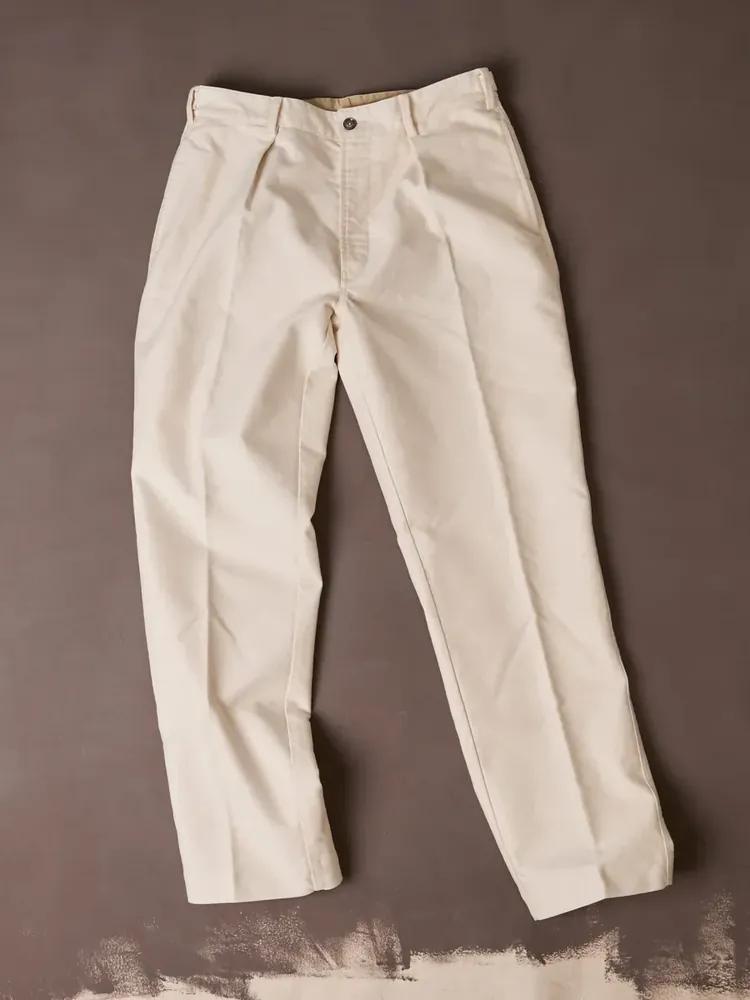 Drake's Ecru Moleskin Games Trouser